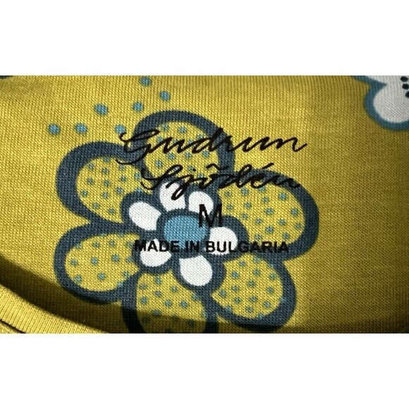 Gudrun Sjoden Floral Organic Cotton Mini Dress Green Size M Long Sleeve - Picture 5 of 8